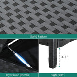 YITAHOME 230 Gallon Wicker Deck Box, XXL All-Weather Outdoor Storage Box, Rattan Storage Bin for Patio Furniture, Outdoor Cushions, Pool Storage and Garden Tools - Black YITAHOME