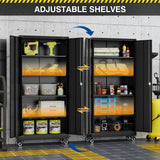 Fesbos Metal Rolling Storage Cabinet-74.6” Tall Steel File Cabinets with Wheels Lockable Doors and Adjustable Shelves-Black Steel Storage Cabinet for Home, School, Office, Garage Fesbos