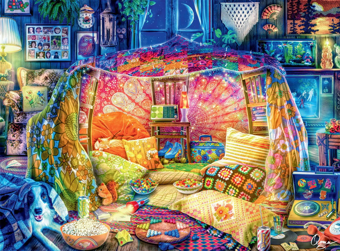 Buffalo Games - Aimee Stewart - Blanket Fort 1979-1000 Piece Jigsaw Puzzle for Adults -Challenging Puzzle Perfect for Game Nights - Finished Size is 26.75 x 19.75