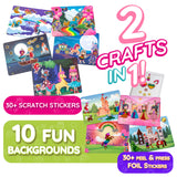 Craftikit ® Award-Winning Unicorn and Princess Foil Art & Rainbow Scratch Art for Kids- 2-in-1 Arts and Crafts Kit for Kids Ages 4-10 - Unicorn Crafts for Girls Ages 4, 5, 6, 7, 8, 9, 10 Craftikit