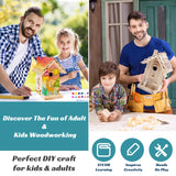 Wooden Birdhouse Kit for Adults to Build, DIY Bird House Craft Kits to Paint, Adult Woodworking Building Kits Birdhouse for Outside, Garden, Yard (Wood, 8.5in) Rioychan