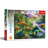 Trefl Predatory Dinosaurs 200 Piece Jigsaw Puzzle Red 19"x13" Print, DIY Puzzle, Creative Fun, Classic Puzzle for Adults and Children from 7 Years Old Trefl
