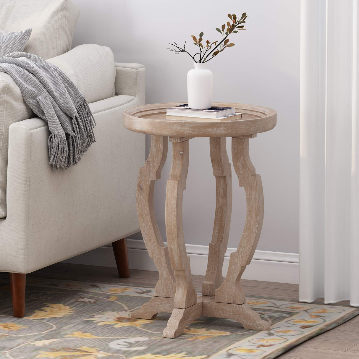 Christopher Knight Home Doris French Country Accent Table with Round Top, Natural Christopher Knight Home