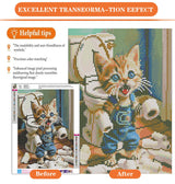 igoodom Diamond Art Kits for Adults, Cat Diamond Art Kits, Full Drill Round Cat Diamond Painting Kits, DIY Gem Art and Crafts for Home Wall Decor Gift 12x16inch igoodom