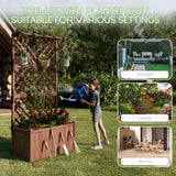 SPECRAFT 2 Pack Wood Planter with Trellis, 35.4x17.7x72 Inch Raised Garden Bed, 1.6Ft Deep Large Planter Box for Outdoor Gardening, Vegetables, and Climbing Plants SPECRAFT