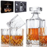 LIGHTEN LIFE Whiskey Decanter Set for Men,Crystal Whiskey Glasses and Decanter Set in Gift Box,Non-Lead Glass Decanter Set,Bourbon Decanter Set for Whiskey Lovers,Liquor Decanter Set for Dad Husband LIGHTEN LIFE