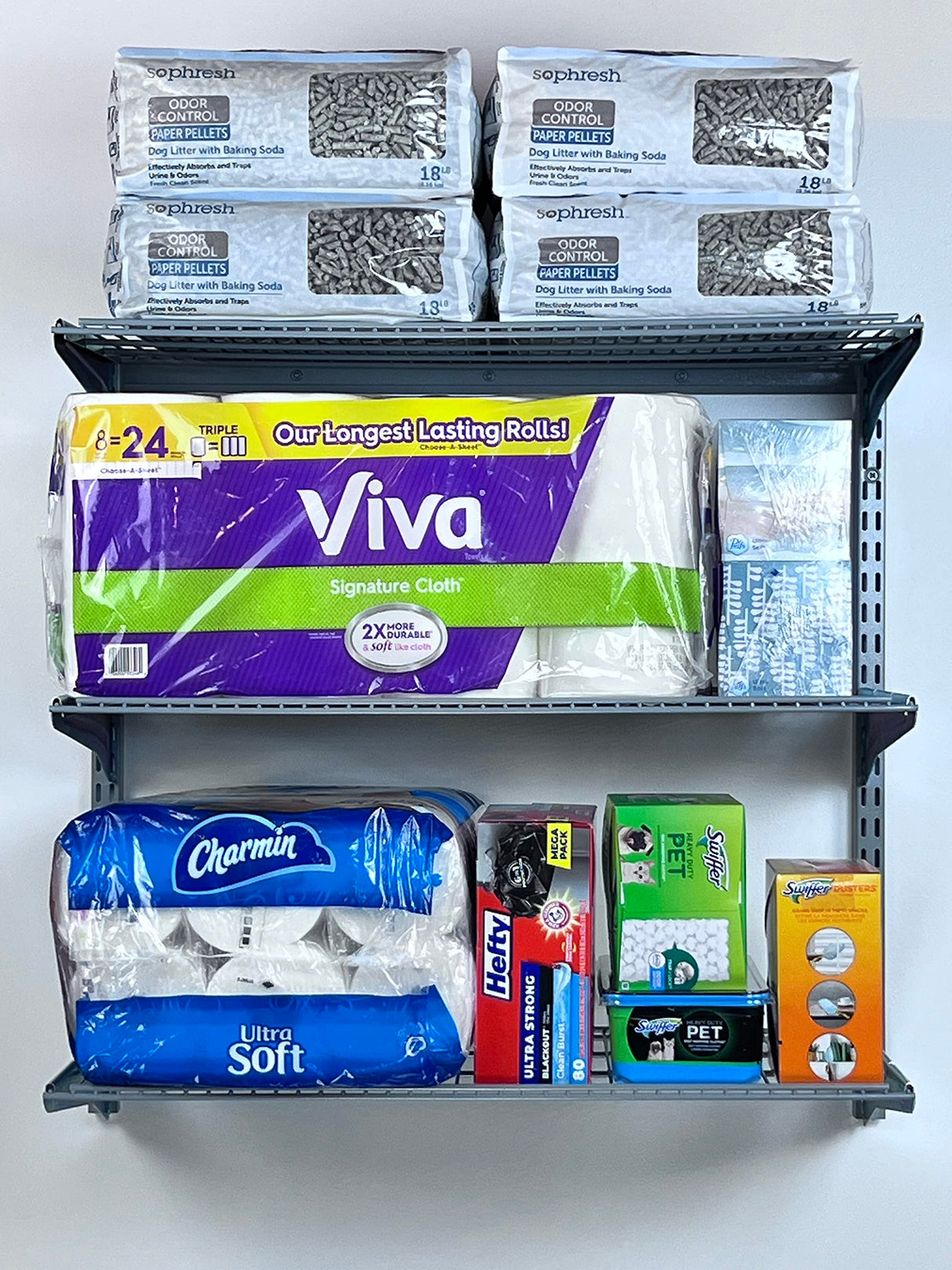 Triton Products 1795 Storability 34-Inch Length by 32-Inch Height Wall Mount Shelving Unit with 3-Wire Shelves, Grey Triton Products