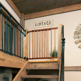 Evenflo Walk-Thru Top Of Stairs Baby Gate (Farmhouse Collection), 48"W x 32"H Evenflo