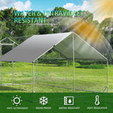 TOLEAD Large Metal Chicken Coop Upgrade Tri-Supporting Wire Mesh Chicken Run,Chicken Pen with Water-Resident and Anti-UV Cover,Duck Rabbit House Outdoor(10' W x 13' L x 6.5' H) TOLEAD