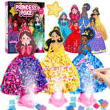 Fortand Poke-Art Crafts Kit for Kids, Princesses Craft Kits for Girls Ages 4-9 Paper Craft Kits with LED Base DIY Creative Activity Toys Gifts for Girls & Boys Ages 4 5 6 7 8 9 Mess-Free Fun for Kids Fortand