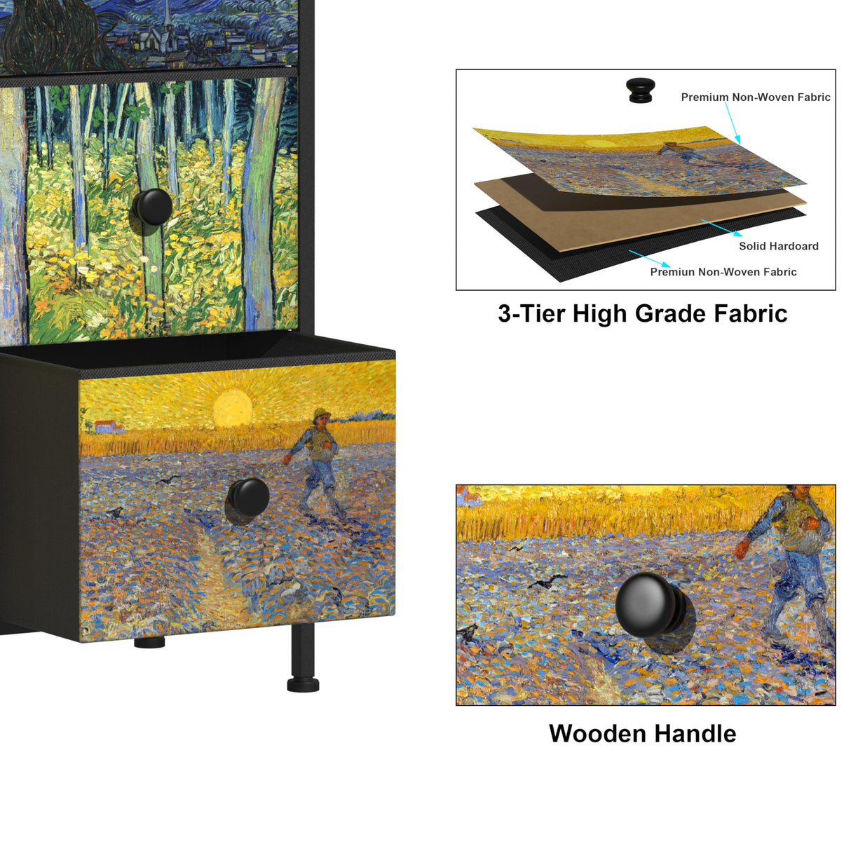 EXOTICA Dresser for Bedroom with 12 Drawers Tall Dresser & Chest of Drawers Fabric Dressers Storage Tower for Living Room Closet Hallway with Wooden Top and Metal Frame EXOTICA