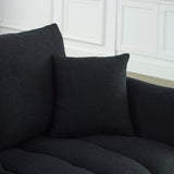 Deep Seat Teddy Fleece Loveseat Sofa with Wood Frame, 3 Seater Oversized Cloud Couch,Minimalist Style Boucle Upholstered Modular Sectional Sofa&Couches for Living Room Office Eafurn