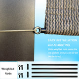 Alion Home Universal Breathable Pergola Shade Cover – Pergola Replacement Canopy – Outdoor Adjustable Shade Cover with Heavy Duty Weighted Metal Rods (20' x 9', Mocha Brown) Alion Home