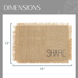 Elrene Home Fashions Farmhouse Living Sentiments Placemats, Burlap Placemats, Tan, Set of 4 Elrene