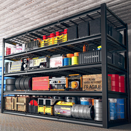 REIBII 60" W Garage Shelving 3000LBS Heavy Duty Storage Shelves Adjustable 5 Tier Metal Shelving Unit for Storage Rack Garage Storage Shelves Industrial Shelf Utility Rack,72" H x 60" W x 24" - WoodArtSupply