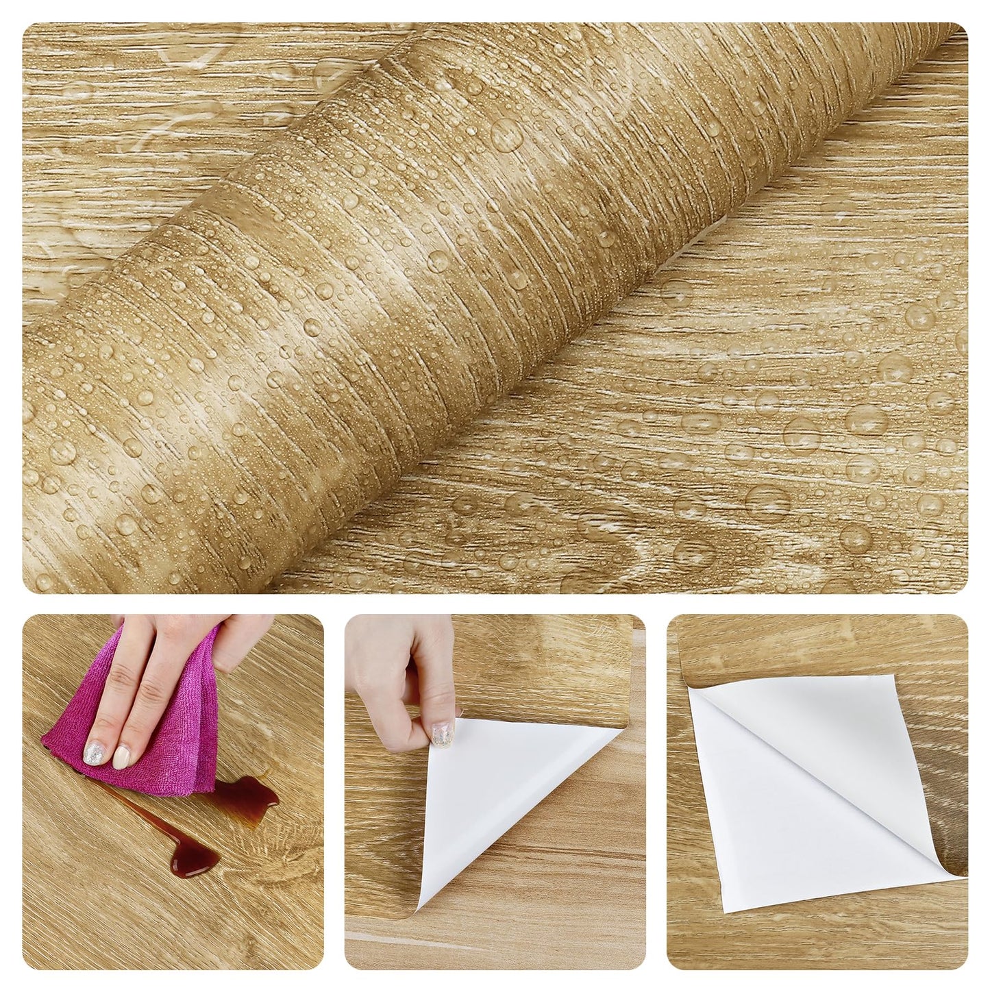 Vintage Wood Contact Paper Peel and Stick Countertops for Kitchen Bedroom Locker Wood Wallpaper Accent Wall Self Adhesive Wood Grain Contact Paper Vinyl Removable Counter Top Stick Paper Wood Look