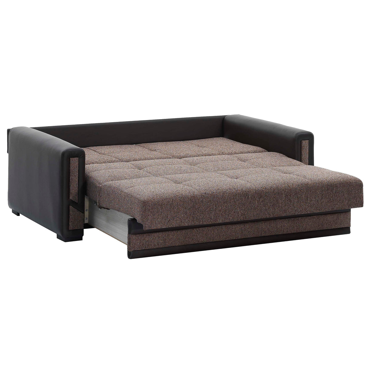 Sweet Home Stores 78" Pull Out Bed with Storage, Firm, Fabric, 650 lbs Capacity, Sleeper Sofa, Futon for Living Room or Home Office Convertible Couch, Brown Sweet Home Stores