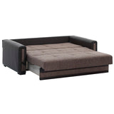 Sweet Home Stores 78" Pull Out Bed with Storage, Firm, Fabric, 650 lbs Capacity, Sleeper Sofa, Futon for Living Room or Home Office Convertible Couch, Brown Sweet Home Stores