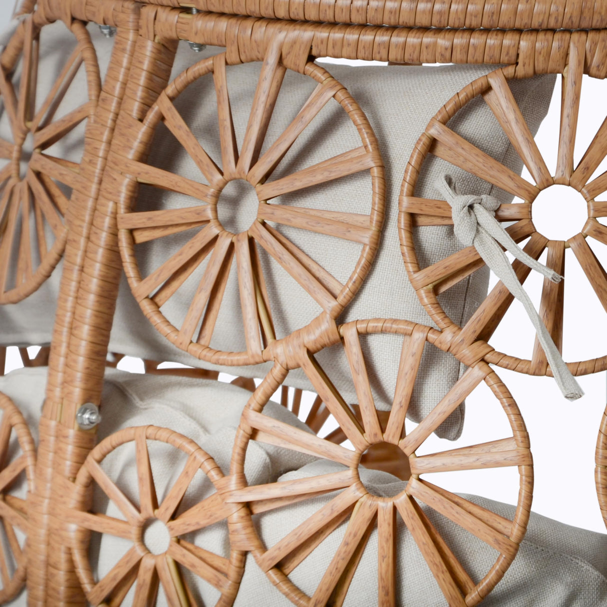 Christopher Knight Home Gary Patio Woven Faux Rattan Swivel Egg Chair, Outdoor Iron Frame Wicker Lounge Chair/Papasan/Basket Chair, Removable Cushion, Head Support, Weather Resistant, Brown+Beige Christopher Knight Home