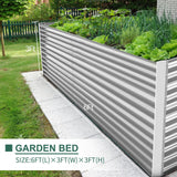Land Guard 8x4x3ft Rectangular Galvanized Raised Garden Beds, 36" Tall Large-Capacity Metal Planter Box Outdoor, Durable Deep Raised Garden Bed, Raised Beds for Gardening Vegetables, Classic Silver Land Guard