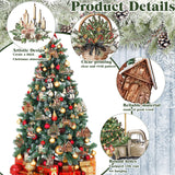 36 Pieces Christmas Wooden Tree Hanging Ornaments Christmas Wooden Pine Cone Elk Truck Snowman Gingerbread House Hanging Signs Christmas Wooden Decor with Rope for Xmas Party Huwena