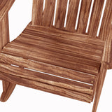 Outsunny Wooden Adirondack Rocking Chair Outdoor Lounge Chair Fire Pit Seating with Slatted Wooden Design, Fanned Back, & Classic Rustic Style for Patio, Backyard, Garden, Lawn, Carbonized Outsunny
