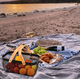 Cheardia 2 Pack Picnic Baskets, Metal Mesh Harvest Basket with Foldable Wooden Handle, Rectangle Garden Storage Basket Bin for Vegetable Fruit Garden Kitchen Cabinet Picking Gathering Cheardia