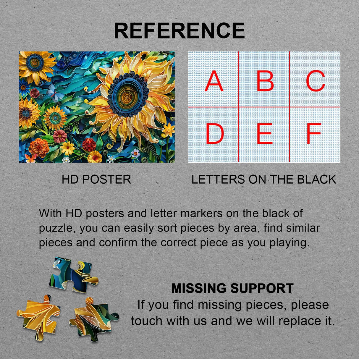 Sunflower Puzzles for Adults 1000 Pieces, Colorful Flower 3D Plant Jigsaw Puzzles Nature, Christian Beautiful Paper Floral Garden Puzzle BBOLDIN