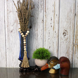 CVHOMEDECO. Wood Bead Garland with Tassels 3 PCS Farmhouse Rustic Wooden Prayer Beads String Wall Hanging Accent for Home Festival Decoration. Mix Distressed CVHOMEDECO.