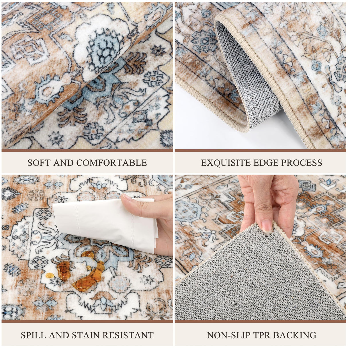 Pauwer Kitchen Mats for Floor 3 Piece Set Boho Non Slip Kitchen Rugs Washable Farmhouse Kitchen Floor Mats Thick Long Kitchen Throw Area Rug Carpet Runner for Hallway Entryway Laundry Bathroom Pauwer