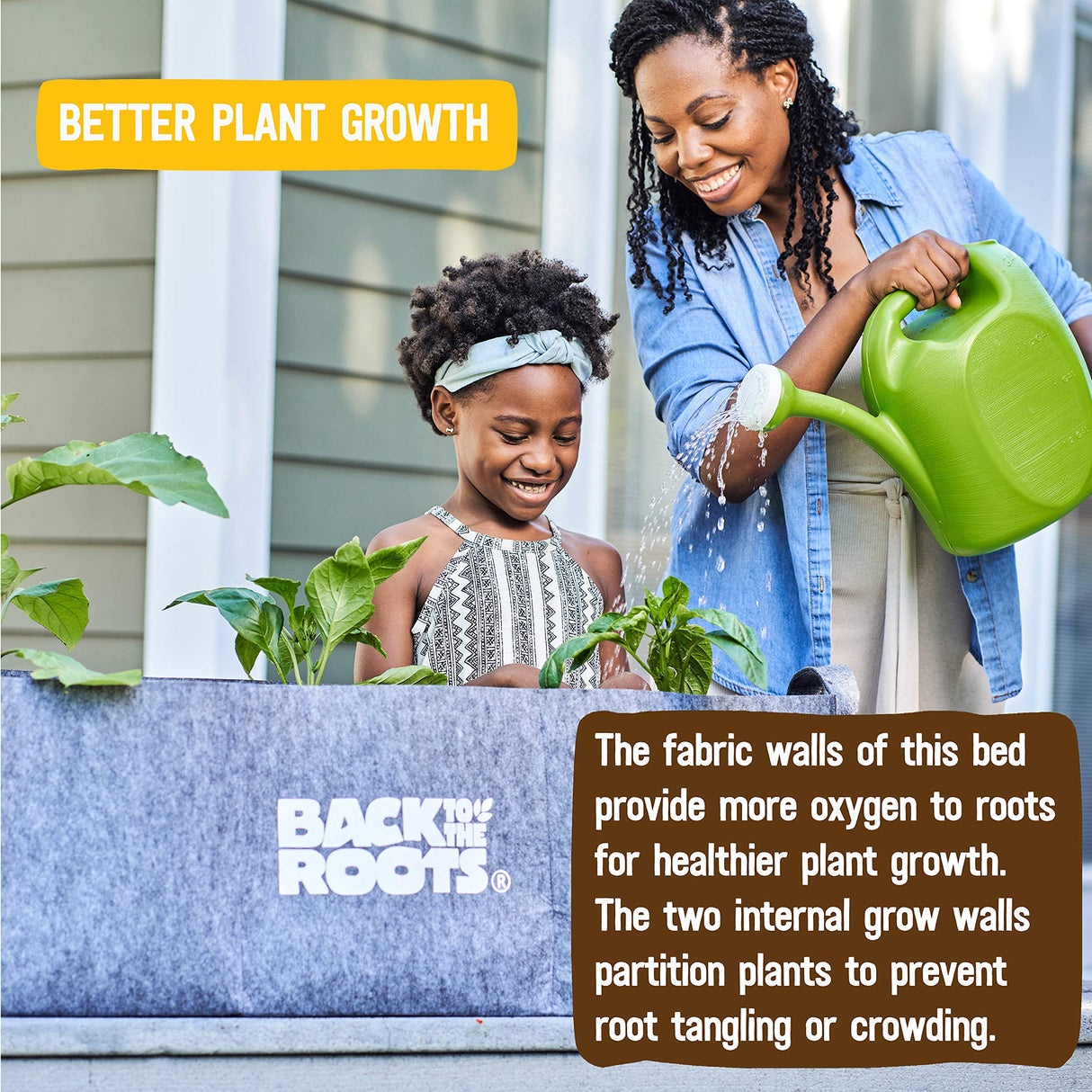 Back to the Roots Breathable Grow Bed, Provides More Oxygen to Roots, Assembles in Seconds 3 cu. ft Back to the Roots