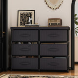 GcdPai Dresser with 6 Fabric Drawer Stand Desktop Sturdy Metal Plastic Support Tube Cube Storage Cabinet for Bedroom Organization Dorm Front Hall Entryway GcdPai