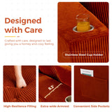 MAXYOYO Modular Sectional Sofa Couch, U Shaped Modern Cloud Couch with 2 Ottomans, Sofa in A Box, Tufted 6-Seat Boneless Sleeper Chair for Living Room, No Assembly Required, Orange MAXYOYO