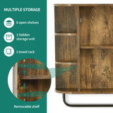 YITAHOME Bathroom Cabinet Medicine Cabinet Organizer, Wall Mounted Cabinet with Mirror Door and Removable Shelf for Bathroom Living Room Laundry Bedroom, Brown YITAHOME