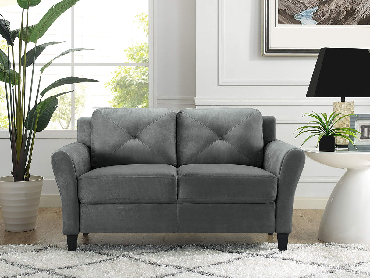 Lifestyle Solutions Harrington Loveseat, Dark Grey Studio Living
