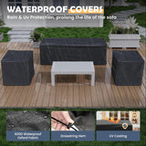 Amopatio Aluminum Patio Furniture Set, 6 Pieces Metal Outdoor Patio Furniture Sets, Outdoor Sectional Modern Sofa Couch with Coffee Table for Pool, Garden, White&Blue (Included Waterproof Covers) Amopatio