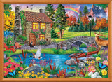 MasterPieces 1000 Piece Jigsaw Puzzle for Adults, Family, Or Youth - Stoney Brook Cottage - 19.25"x26.75" Masterpieces