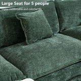 GNIXUU Oversized Modular sectional Sofa, Chenille Large Cloud Sectional Couches for Living Room, Convertible 5 Seater L Shaped Couch with Ottoman for Living Room, Green GNIXUU
