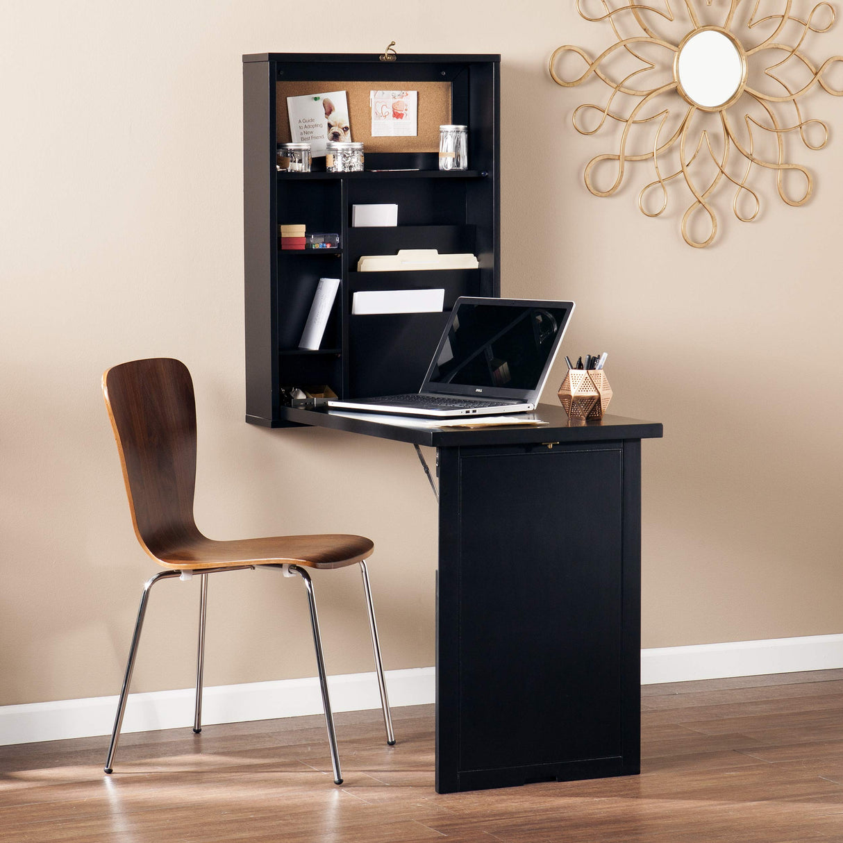 SEI Furniture Convertible Desk, 32.00 in. H x 22.00 in. W x 6.00 in. D, Black SEI Furniture