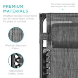 Best Choice Products Folding Zero Gravity Outdoor Recliner Patio Lounge Chair w/Adjustable Canopy Shade, Headrest, Side Accessory Tray, Textilene Mesh - Gray Best Choice Products