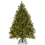 National Tree Company Pre-Lit 'Feel Real' Artificial Full Downswept Christmas Tree, Green, Douglas Fir, Dual Color LED Lights, Includes PowerConnect and Stand, 4.5 feet National Tree Company