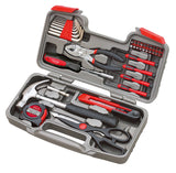 Apollo Tools Original 39 Piece General Household Tool Set in Toolbox Storage Case with Essential Hand Tools for Everyday Home Repairs, DIY and Crafts Red/Black - DT9706 Apollo