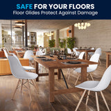 Flash Furniture Elon Series Plastic Modern Dining Chairs with Wooden Legs, Mid-Century Side Chairs for Dining Rooms and Offices, Set of 2, White Flash Furniture