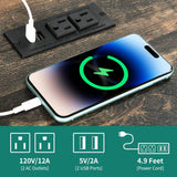 YITAHOME Farmhouse End Table with Charging Station, Sofa Side Coffee Table with LED Lights, Bedside Table, Nightstand Storage for Living Room, Bedroom, Office, Dark Rustic Oak YITAHOME