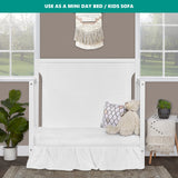 Dream On Me Bellport 4 in 1 Convertible Mini/Portable Crib In White, Non-Toxic Finish, Made of Sustainable New Zealand Pinewood, With 3 Mattress Height Settings Dream On Me