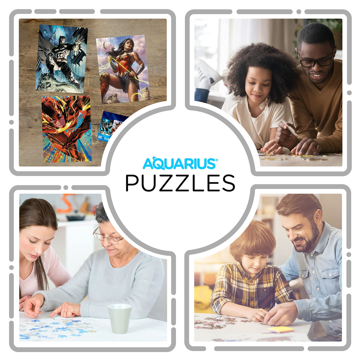 AQUARIUS - DC Comics 500 Piece Jigsaw Puzzles | Set of 3 Puzzles AQUARIUS