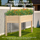 Wooden Raised Garden Bed with Legs, 48x24x30in Cedar Elevated Planter Box Outdoor with Bed Liners for Gardening, Backyard, Patio, Balcony, Grow Herbs and Vegetables Highpro