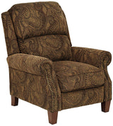 Kensington Hill Beaumont Warm Brown Paisley Patterned Recliner Chair Traditional Armchair Comfortable Push Manual Reclining Footrest Adjustable for Bedroom Living Room Reading Home Relax Office Kensington Hill
