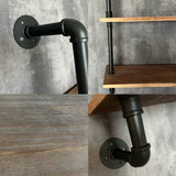 HDDFER Floating Shelves 70 inch Wall Bookshelf Industrial Pipe Shelving Shelves Real Wood Planks Rustic Wall Shelves Hanging Bookshelves Farmhouse Kitchen Bar Shelving HDDFER