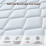 Naruchu King Mattress, 14 Inch King Size Hybrid Mattresses with Memory Foam and Individual Pocket Spring for Motion Isolation, Pressure Relief, Medium Firm Mattress in a Box, 76 * 80 * 14 Naruchu